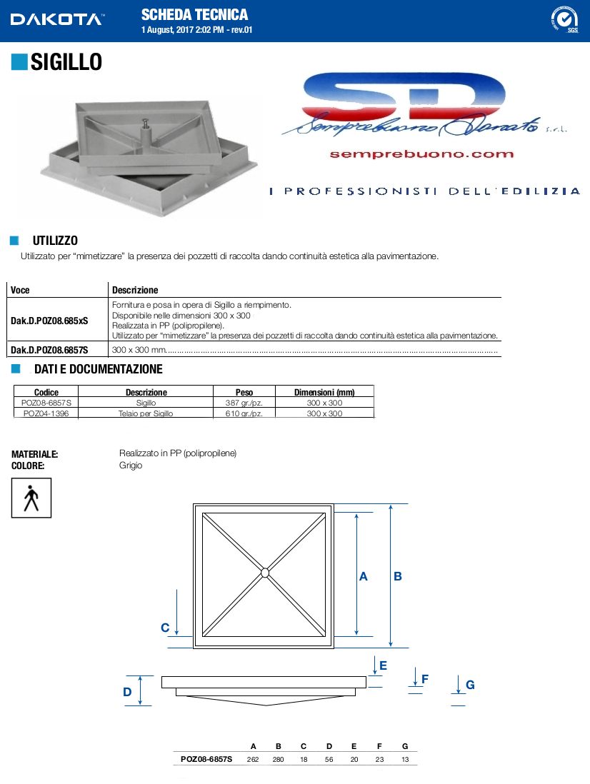 Sigillo pozzetto 30x30 per pavimenti, nascondiglio copri coperchio pozzetto